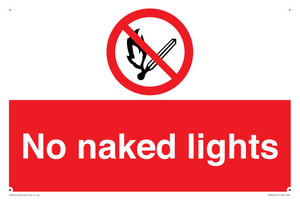 no naked lights - safety sign